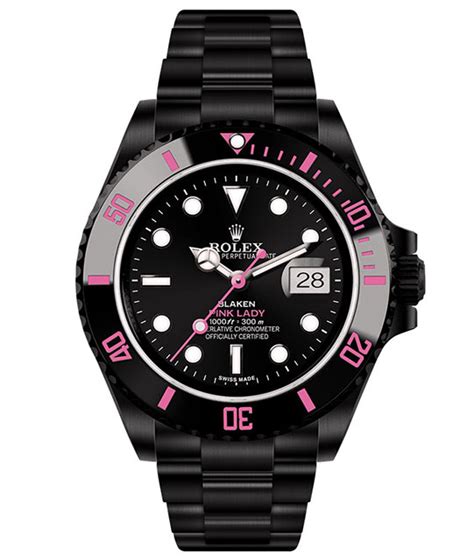 rolex blaken submariner date pink lady|blacked out rolex submariner.